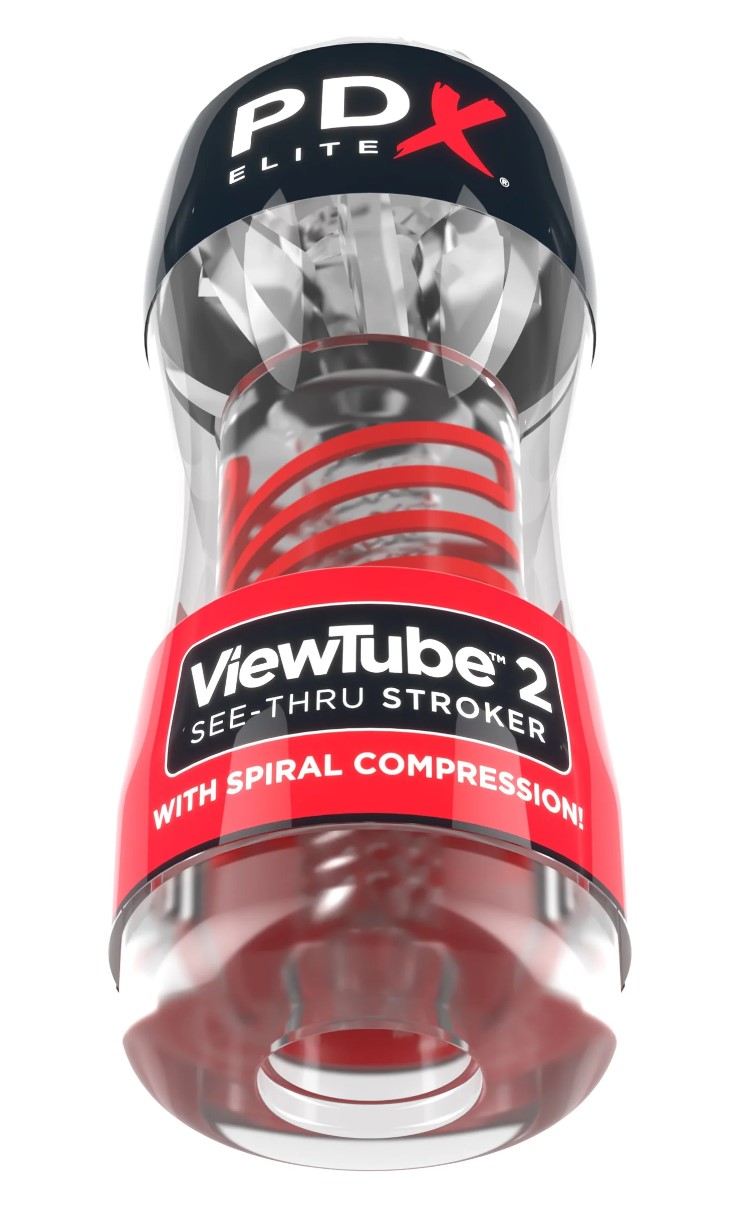 Masturbator PDX Elite Viewtube 2, TPE, Transparent, 18 cm, Nr. 2, Erotic24.ro