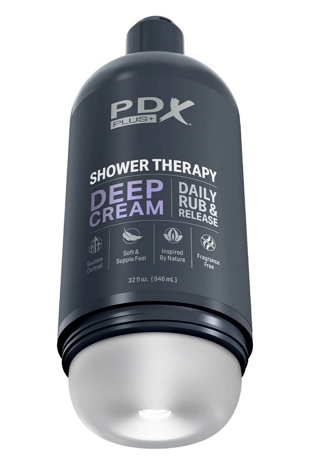 Masturbator Shower Therapy Deep Cream, Fanta Flesh, Transparent, 20.7 cm