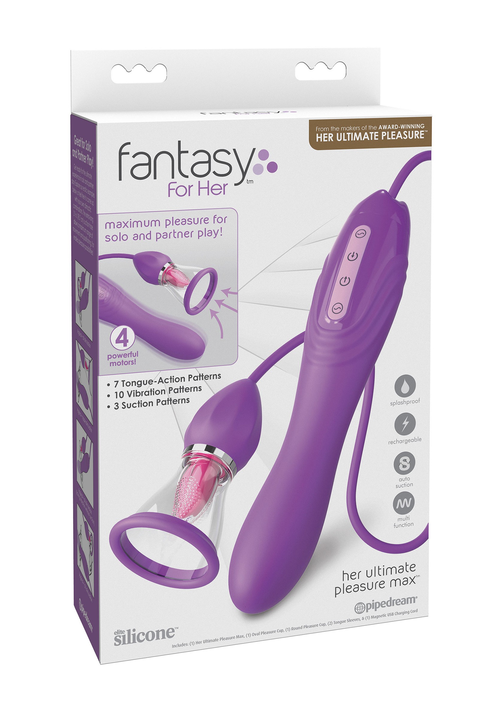 Stimulator Her Ultimate Pleasure Max, Licking&Vibrating&Sucking, Silicon, USB, Mov, Nr. 5, Erotic24.ro