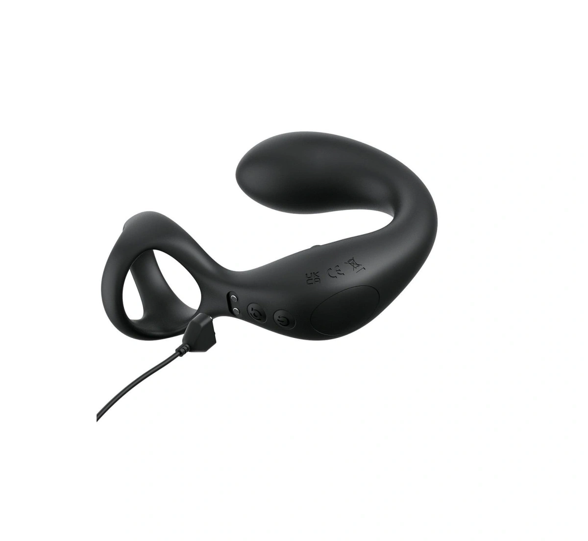 Inel de Penis cu Stimulator Anal, Remote Control, 10 Moduri Vibratii, Functie Stimulare Perineu, Silicon, USB, Negru, 14 cm, #2, Erotic24.ro