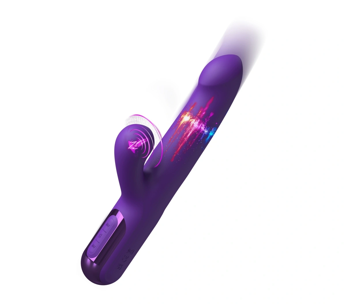 Vibrator Super Sonix Thruster, Silicon, USB Magnetic, Mov, 22 cm, #2, Erotic24.ro