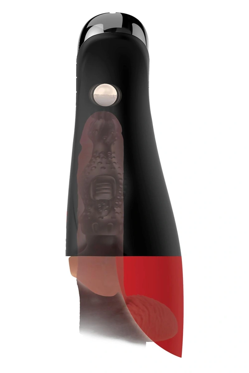 Masturbator Vagin Fuck-O-Matic Pro XL, 5 Moduri Vibratie, 5 Moduri Suctiune, Maro, 35 cm, #2, Erotic24.ro