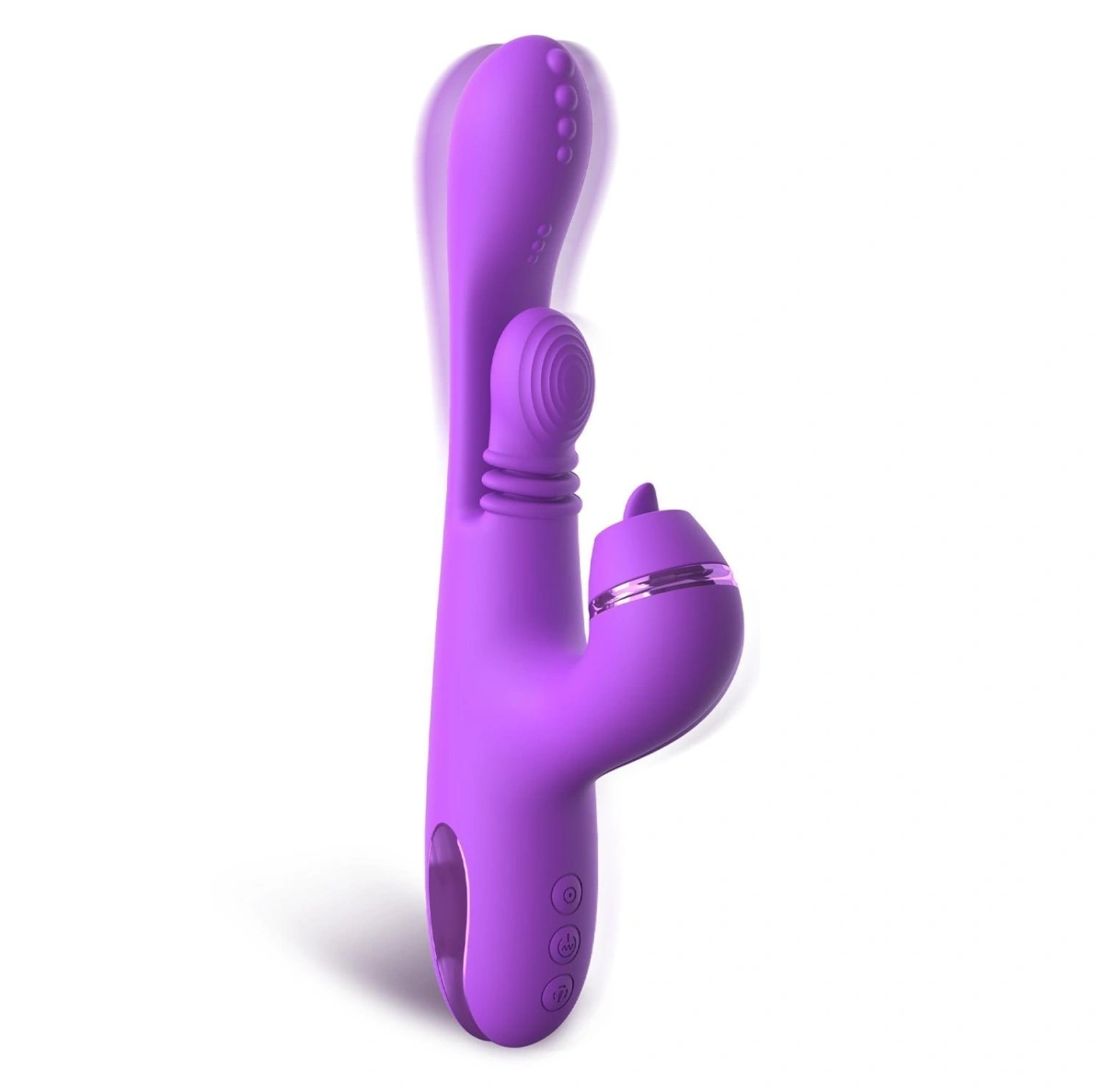 Vibrator IntiMotion Pulse Pro, 4 Motoare Puternice, Functii Multiple, Silicon, USB, Mov, 24 cm, #2, Erotic24.ro