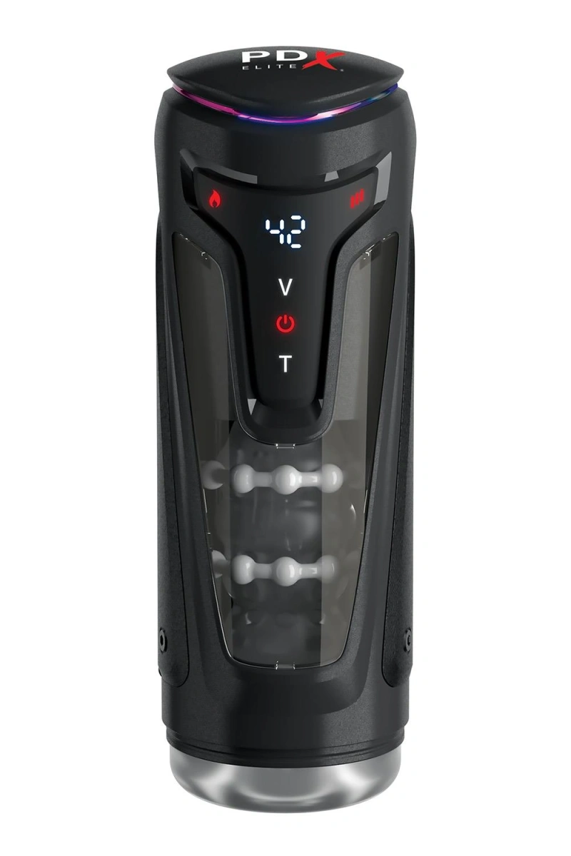 Masturbator Moto-Bator Pro, 5 Moduri Vibratii, 5 Moduri Impingere, 2 Nivele Incalzire, Negru, 26.5 cm, #2, Erotic24.ro