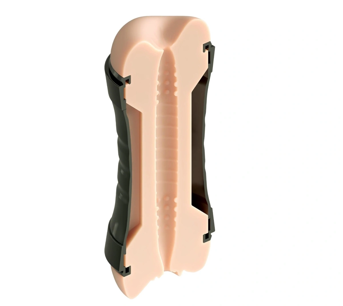 Masturator Dublu Vagin&Anus, Auto-Lubrifiant, Fanta Flesh, Natural, 23 cm, #5, Erotic24.ro