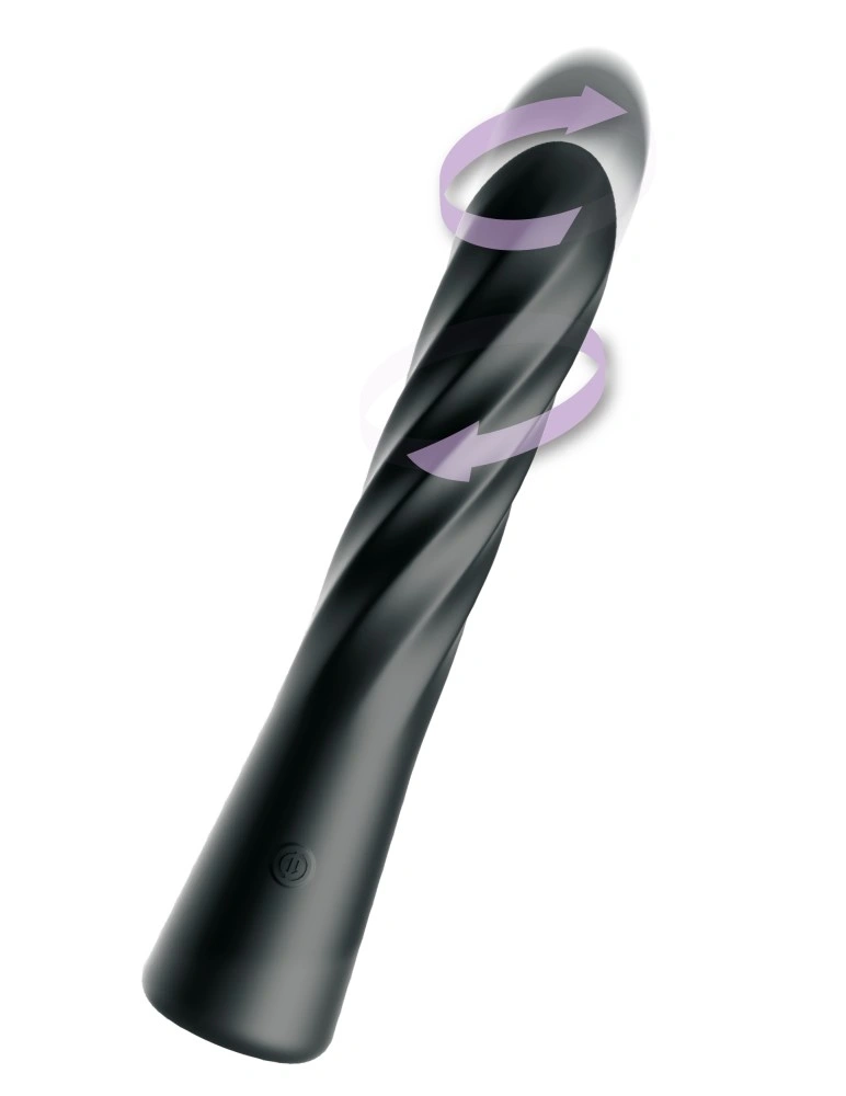 Vibrator Anal Twist Ecstacy, Silicon, USB Magnetic, Negru, 24.1 cm, Nr. 1, Erotic24.ro