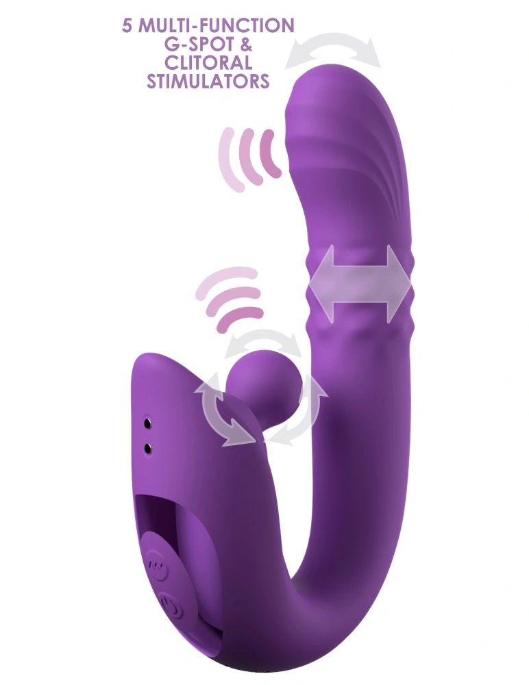 Stimulator Harmoni Pro, 4 Motoare, Functii Multiple, Silicon, USB Magnetic, Silicon, Mov, 17.8 cm, #1, Erotic24.ro