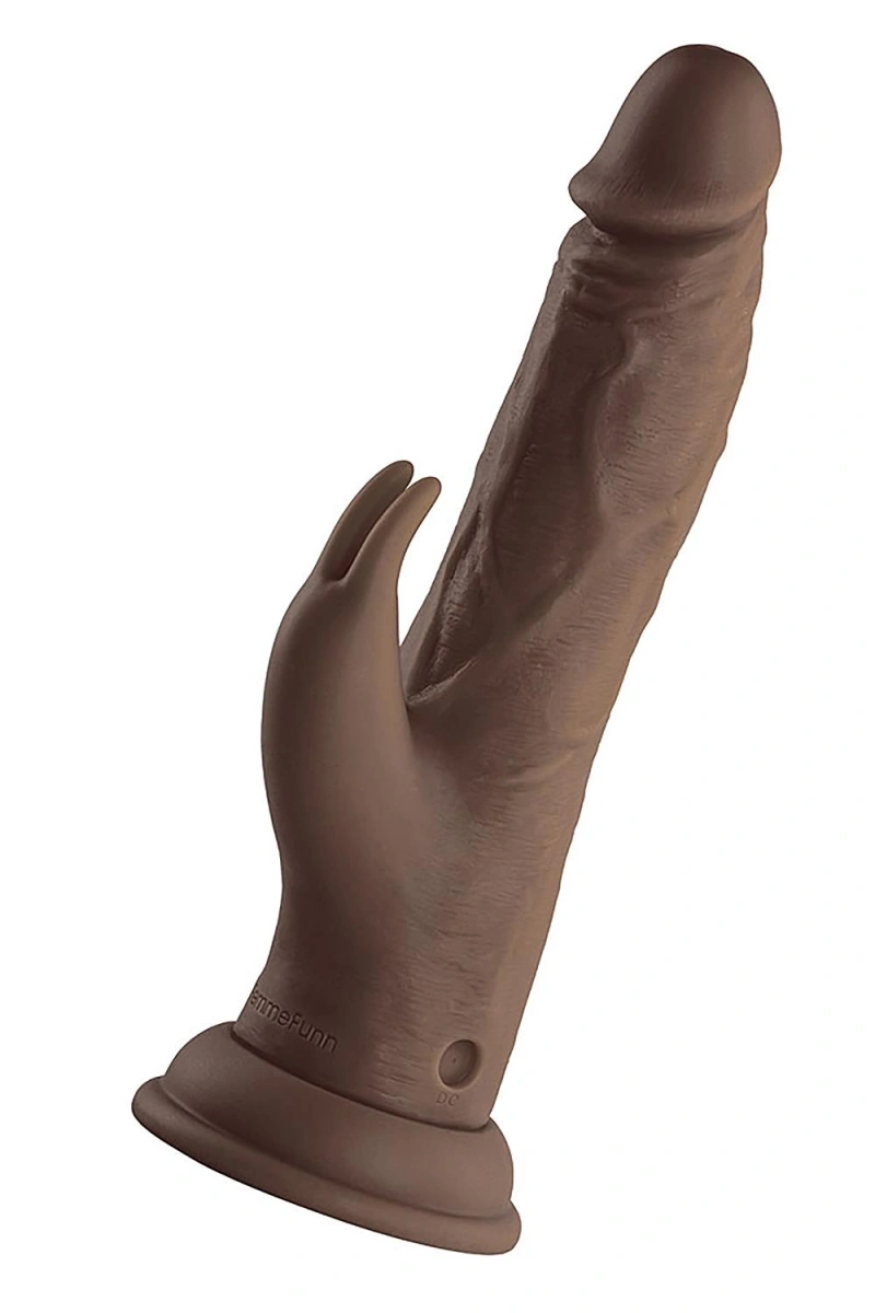 Vibrator Realist Vortex Turbo Rabbit FemmeFunn, Remote Control, 8 Moduri Vibratii, 1 Miscare Rotatie, Silicon Lichid, USB, Maro, 21 cm, #4, Erotic24.ro