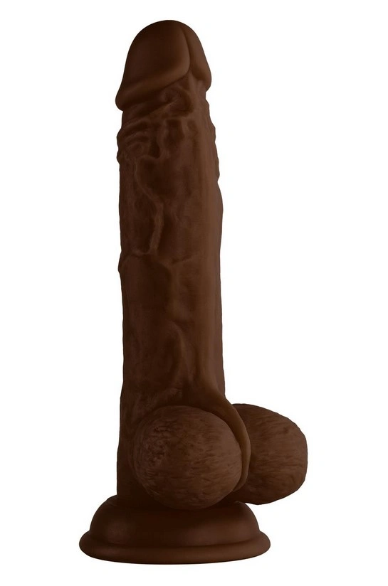 Vibrator Realist Vortex Turbo Baller FemmeFunn, Remote Control, 8 Moduri Vibratii, 1 Miscare Rotatie, Silicon Lichid, USB, Maro, 20.6 cm, #2, Erotic24.ro