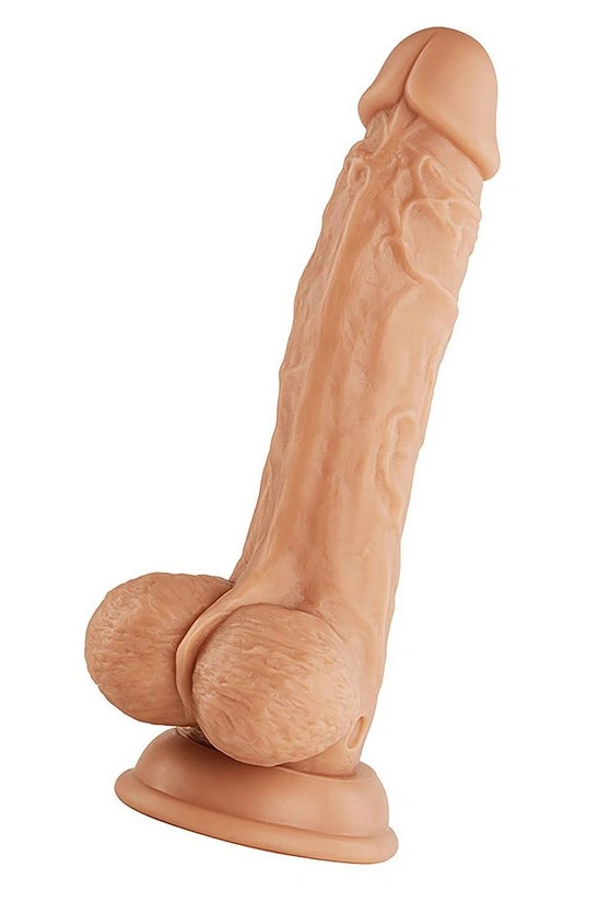 Vibrator Realist Vortex Turbo Baller FemmeFunn, Remote Control, 8 Moduri Vibratii, 1 Miscare Rotatie, Silicon Lichid, USB, Natural, 20.6 cm, #4, Erotic24.ro