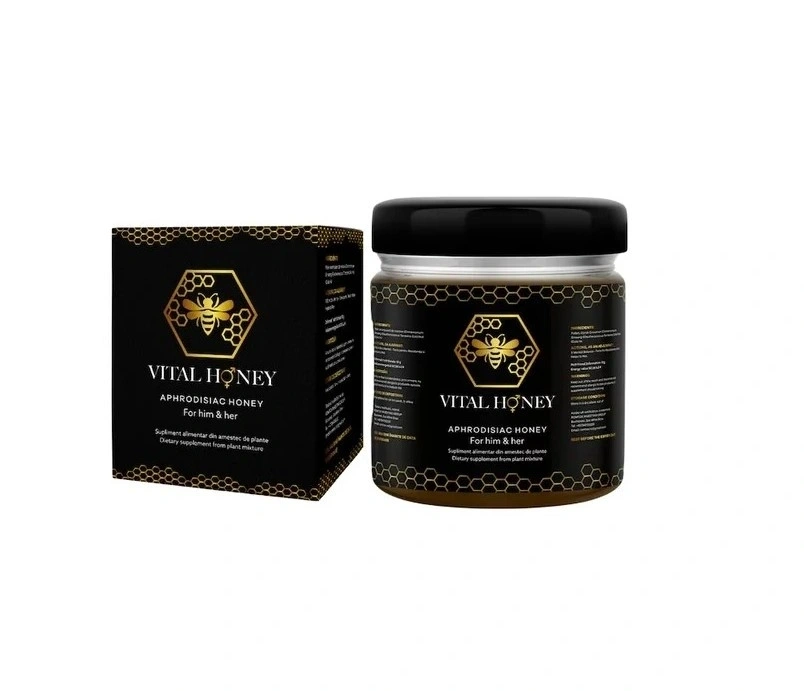 Miere Afrodisiaca Unisex VITAL HONEY, Erectii Puternice, Libido Crescut, Performanta Sexuala Sporita, 240 gr