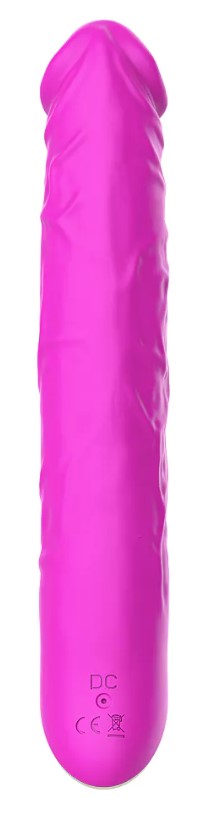 Vibrator Realist David Silicon Silent Mode 10 Moduri USB Fuchsia 22 cm Guilty Toys, Glamour, Nr. 5, Erotic24.ro