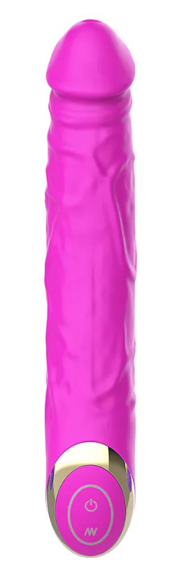 Vibrator Realist David Silicon Silent Mode 10 Moduri USB Fuchsia 22 cm Guilty Toys, Glamour, Nr. 3, Erotic24.ro