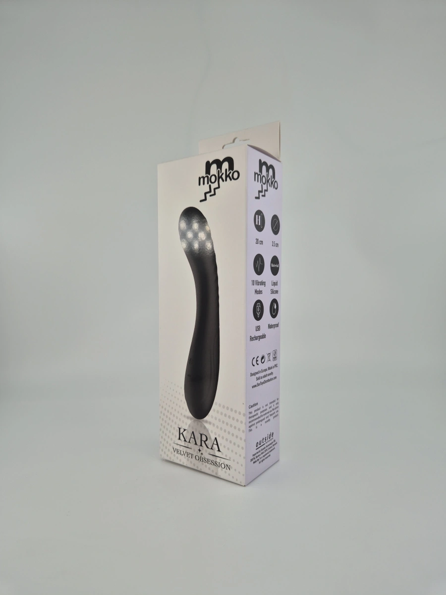 Vibrator Kara 10 Moduri Vibratii, Silicon Lichid, USB, Negru, 20 cm, Mokko Toys, Velvet Obsession, #5, Erotic24.ro