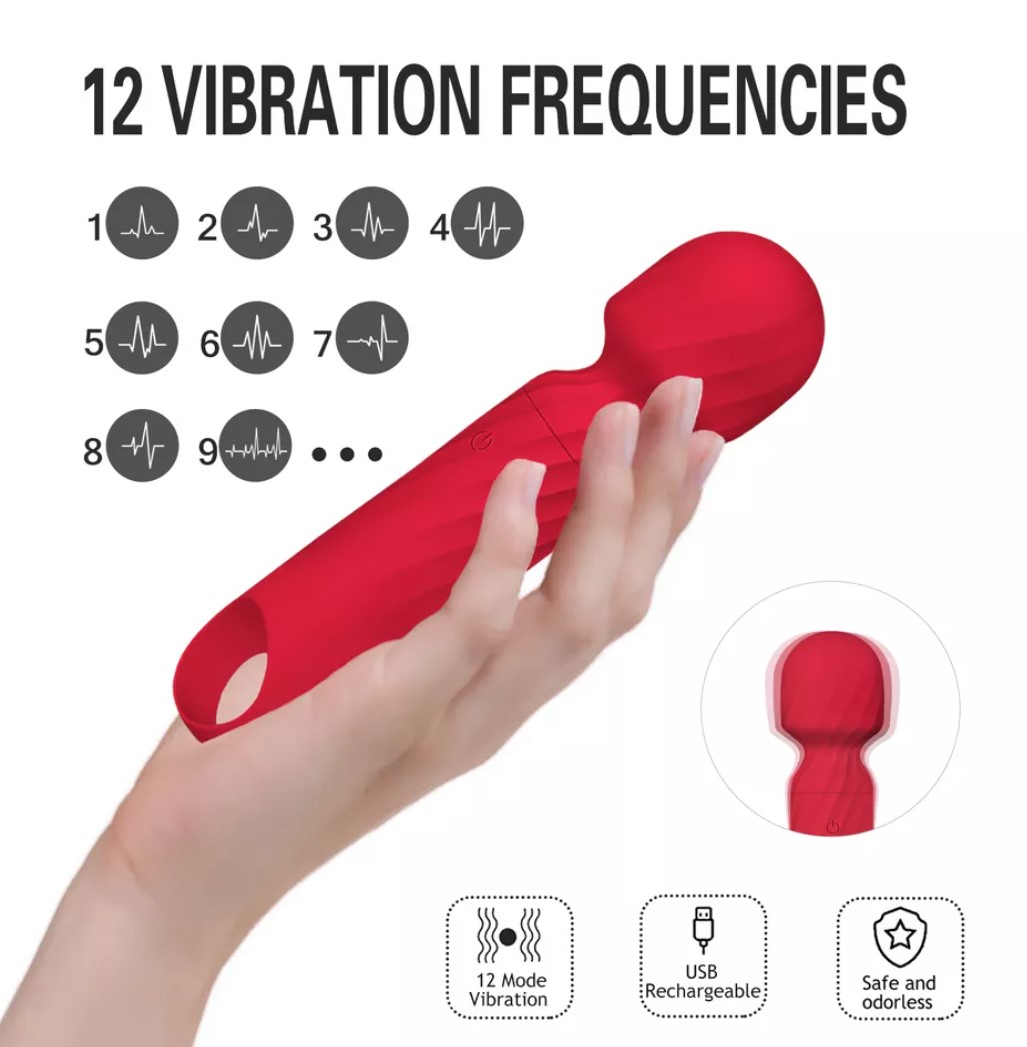 Vibrator Cherry Wand, 12 Moduri Vibratii, Silicon, USB, Rosu, 13.5 cm, Mokko Toys, Velvet Obsession, #3, Erotic24.ro