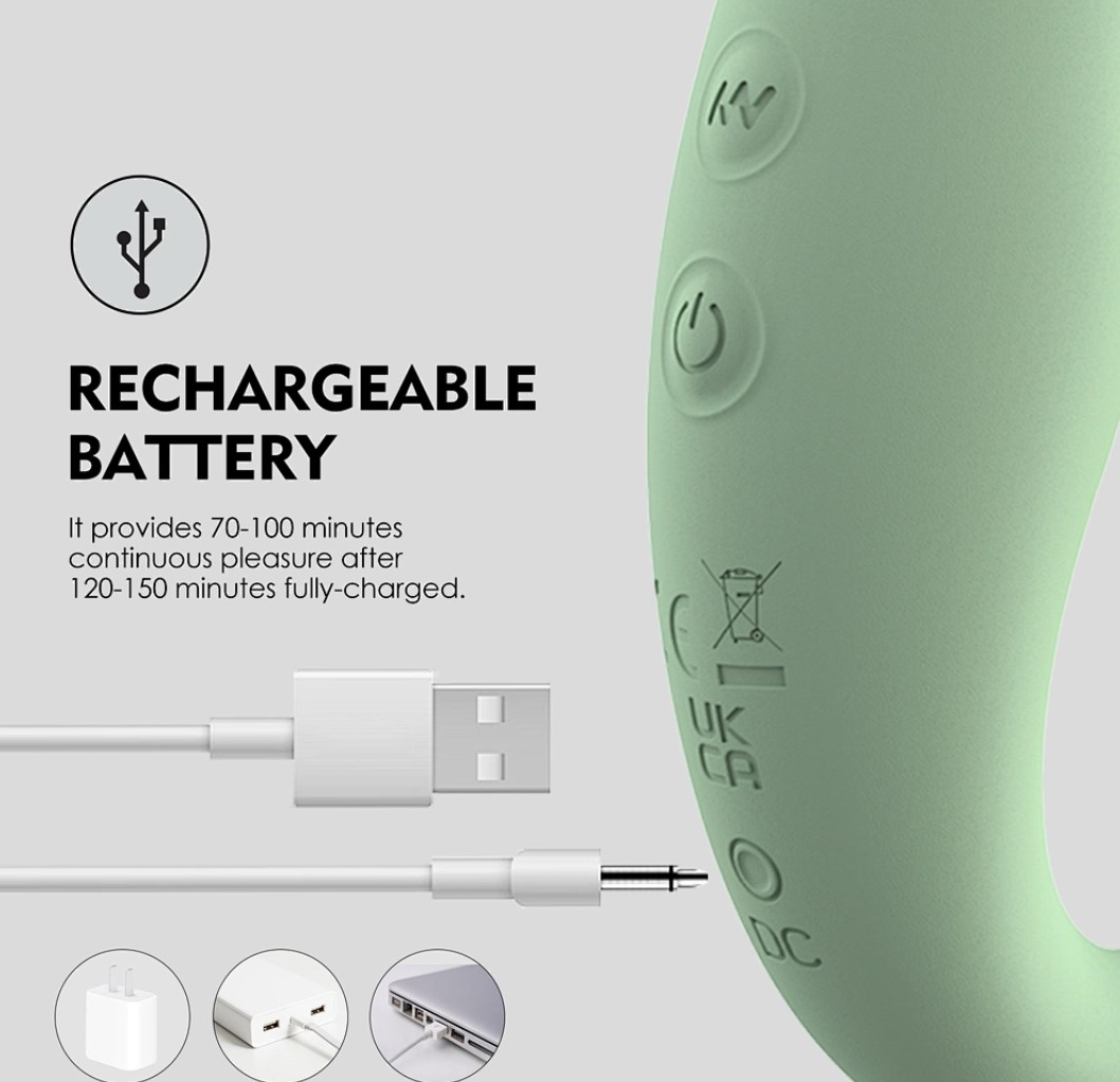 Strap On Strapless pentru Femei Carolina, 10 Moduri Vibratii, Silicon, USB, Verde, Guilty Toys, Sexxify, #2, Erotic24.ro