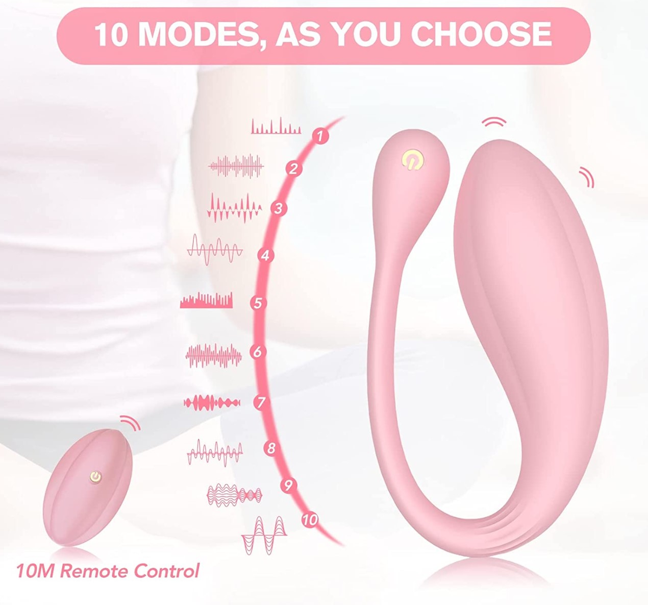 Ou Vibrator Magnolia, 10 Moduri Vibratii, Silicon Lichid, USB, Roz, Mokko Toys, Good Vibes, #2, Erotic24.ro
