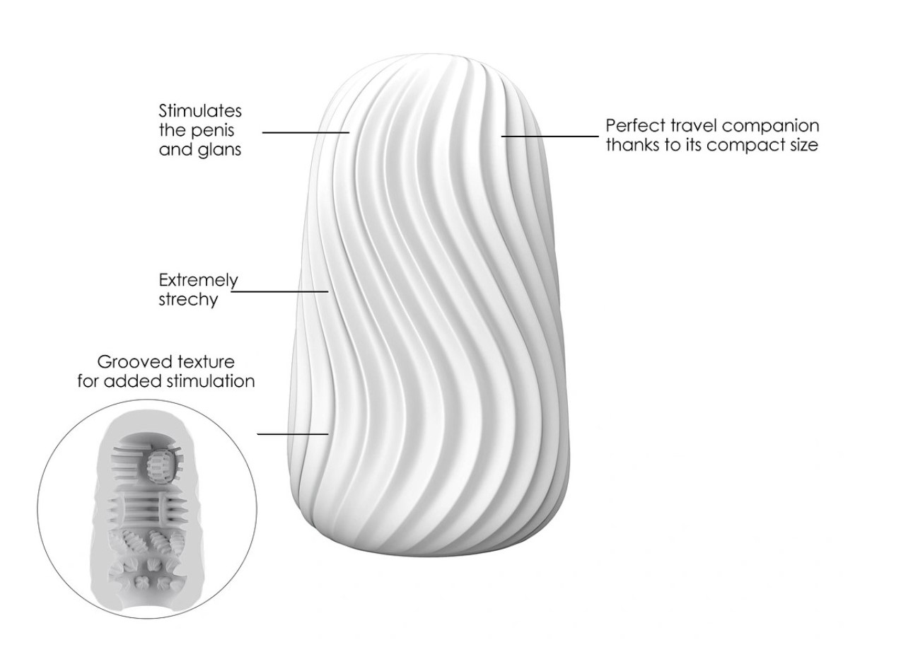 Ou Masturbator Wavy Egg, TPE, Alb, Guilty Toys, Mighty Warrior, #2, Erotic24.ro