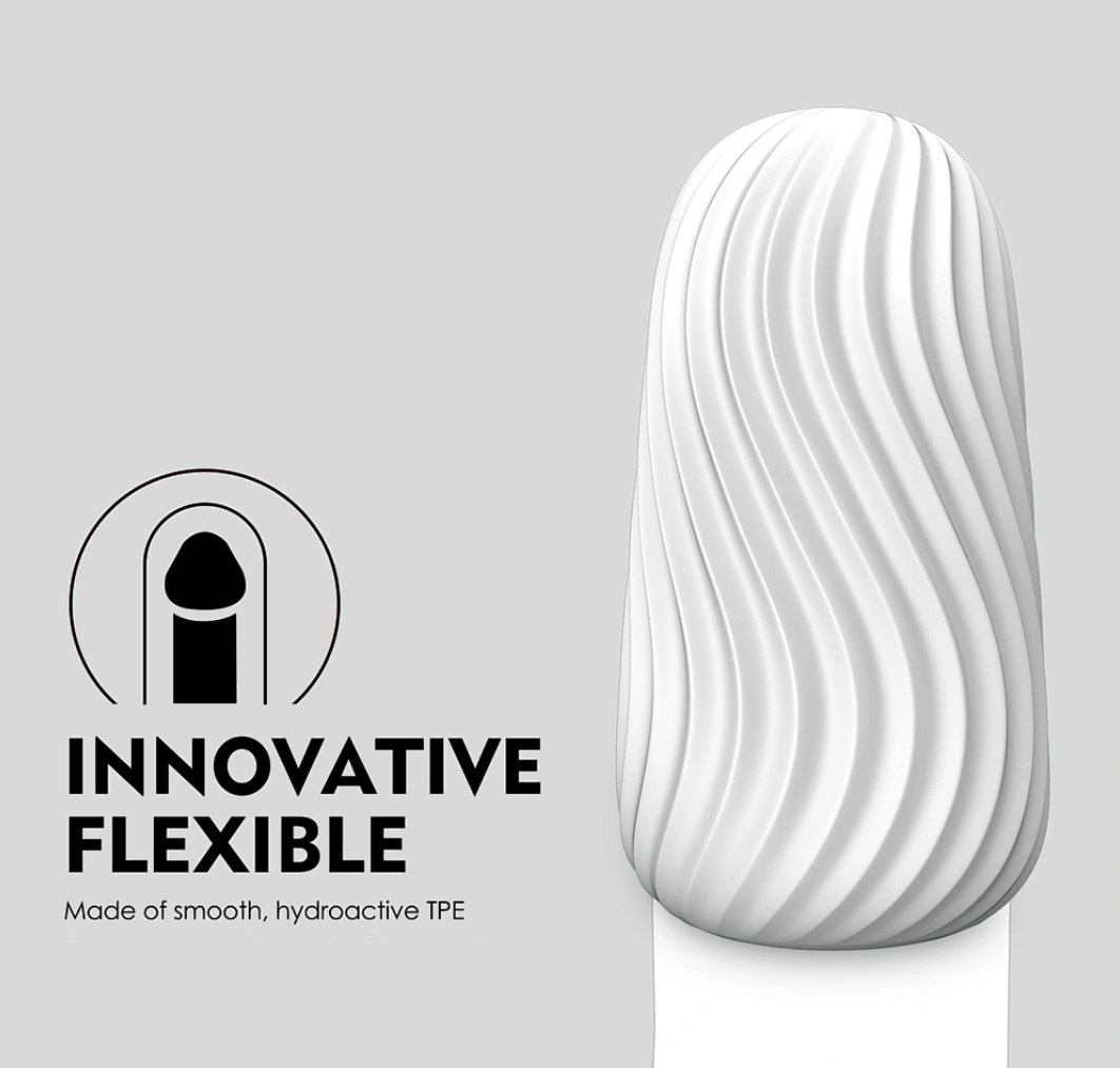 Ou Masturbator Wavy Egg, TPE, Alb, Guilty Toys, Mighty Warrior, #4, Erotic24.ro