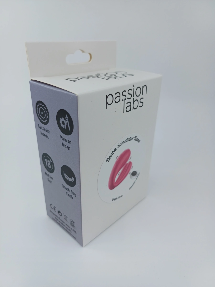 Stimulator Dublu Tiana, Remote Control, 10+10 Moduri Vibratii, Silicon, USB, Roz, Passion Labs, #4, Erotic24.ro