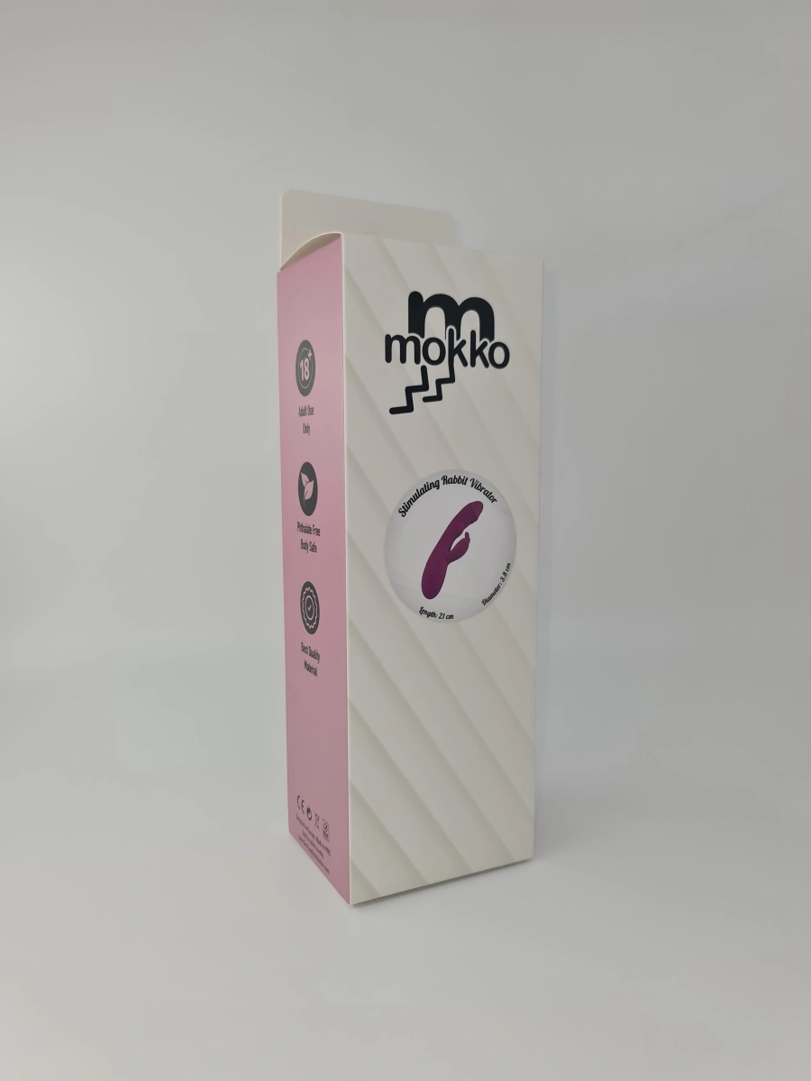 Vibrator Rabbit Fire, 10 Moduri Vibratii, 5 Moduri Pulsatii, Silicon, USB, Mov, 21 cm, Mokko Toys, #2, Erotic24.ro