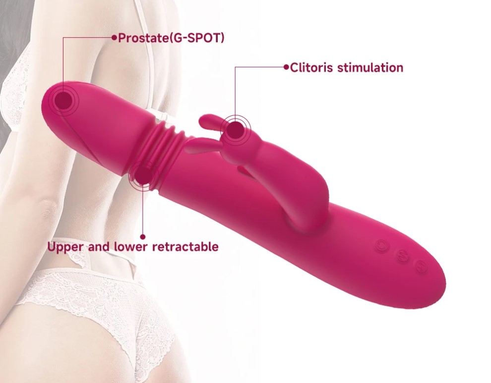 Vibrator Seth Vibrating&Thrusting, Silicon, USB, Roz, 21 cm, Passion Labs, Sensations, #2, Erotic24.ro