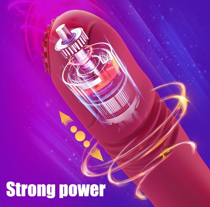 Vibrator Seth Vibrating&Thrusting, Silicon, USB, Roz, 21 cm, Passion Labs, Sensations, #4, Erotic24.ro