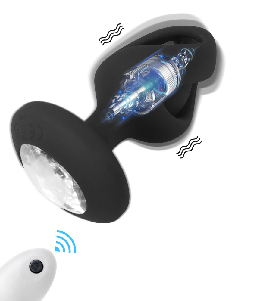 Dop Anal Kai, 12 Moduri Vibratii, Silicon, USB, Negru, 8.6 cm, Passion Labs, Mystery, #2, Erotic24.ro