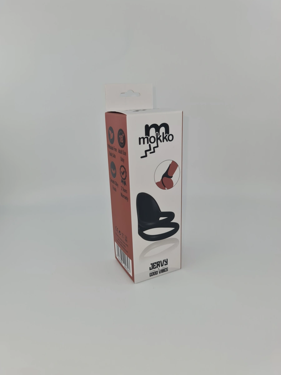 Inel Dublu de Penis Jervy Silicon Negru Mokko Toys Good Vibes, #5, Erotic24.ro