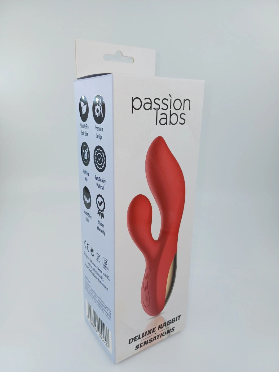 Vibrator Rabbit Deluxe Extra Powerful, 12 Moduri Vibratii, Silicon, USB, 20 cm, Passion Labs, Sensations, #5, Erotic24.ro