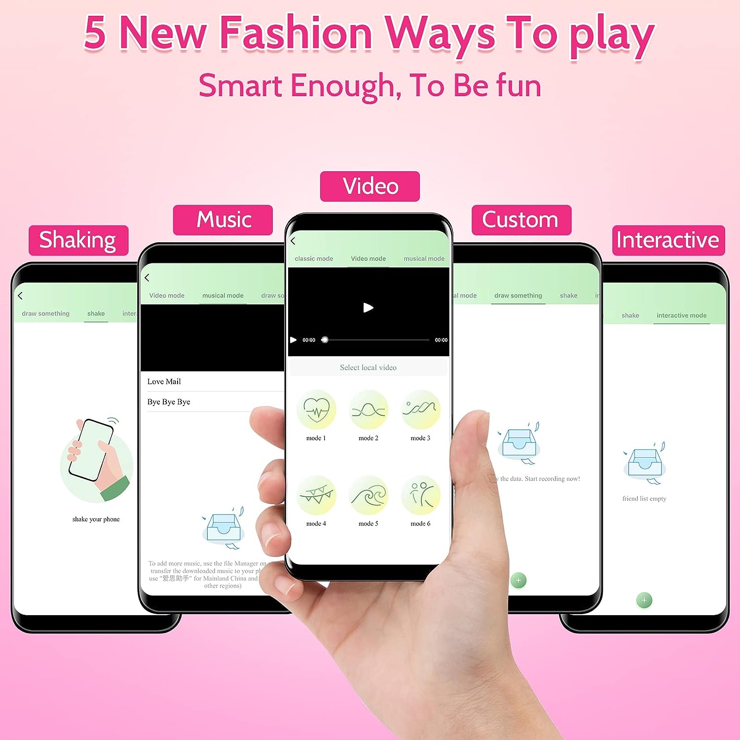 Ou Vibrator Smart Maja App Control, Bluetooth, USB Magnetic, Roz, 20 cm, Mokko Toys, Good Vibes, #2, Erotic24.ro