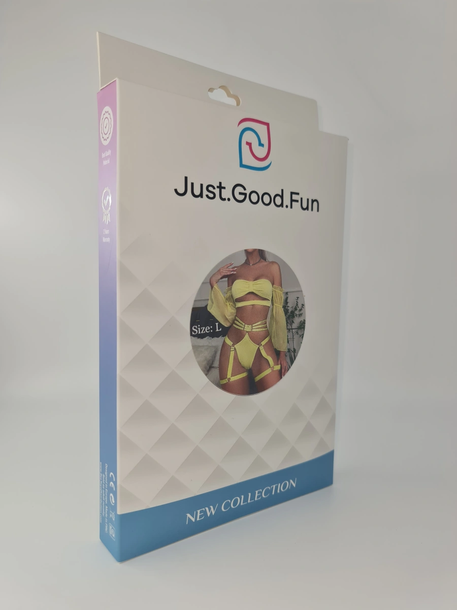 Set Lenjerie 2 Piese, Verde Neon, L, JGF Lingerie, #6, Erotic24.ro