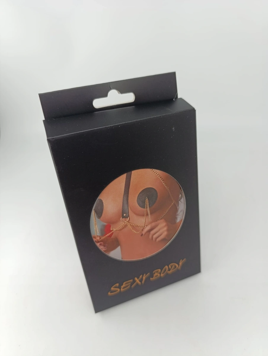 Acoperitoare Sfarcuri cu Lanturi Aurii Gold Look,  JGF Lingerie, #4, Erotic24.ro