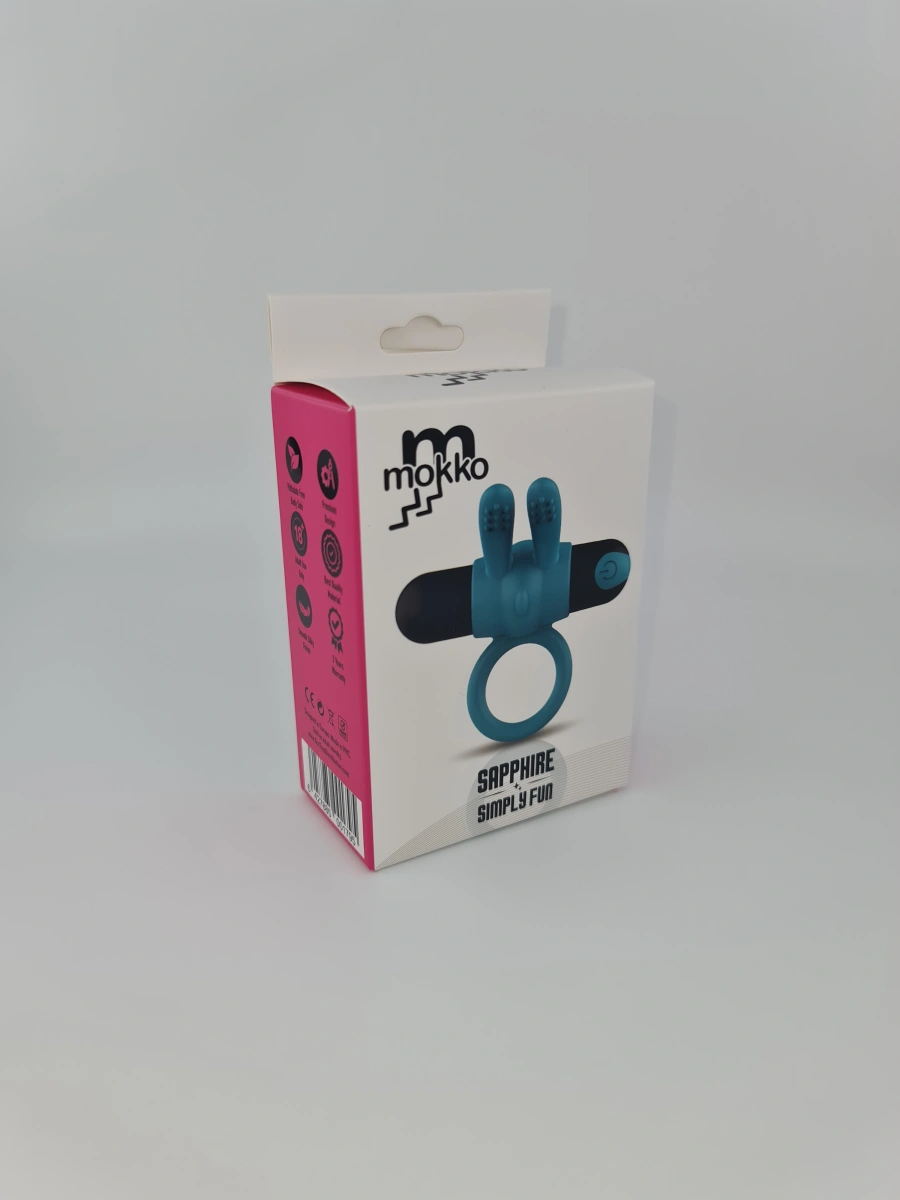 Inel Penis Sapphire, 10 Moduri Vibratii, Silicon, USB, Albastru, Mokko Toys, Simply Fun, #4, Erotic24.ro