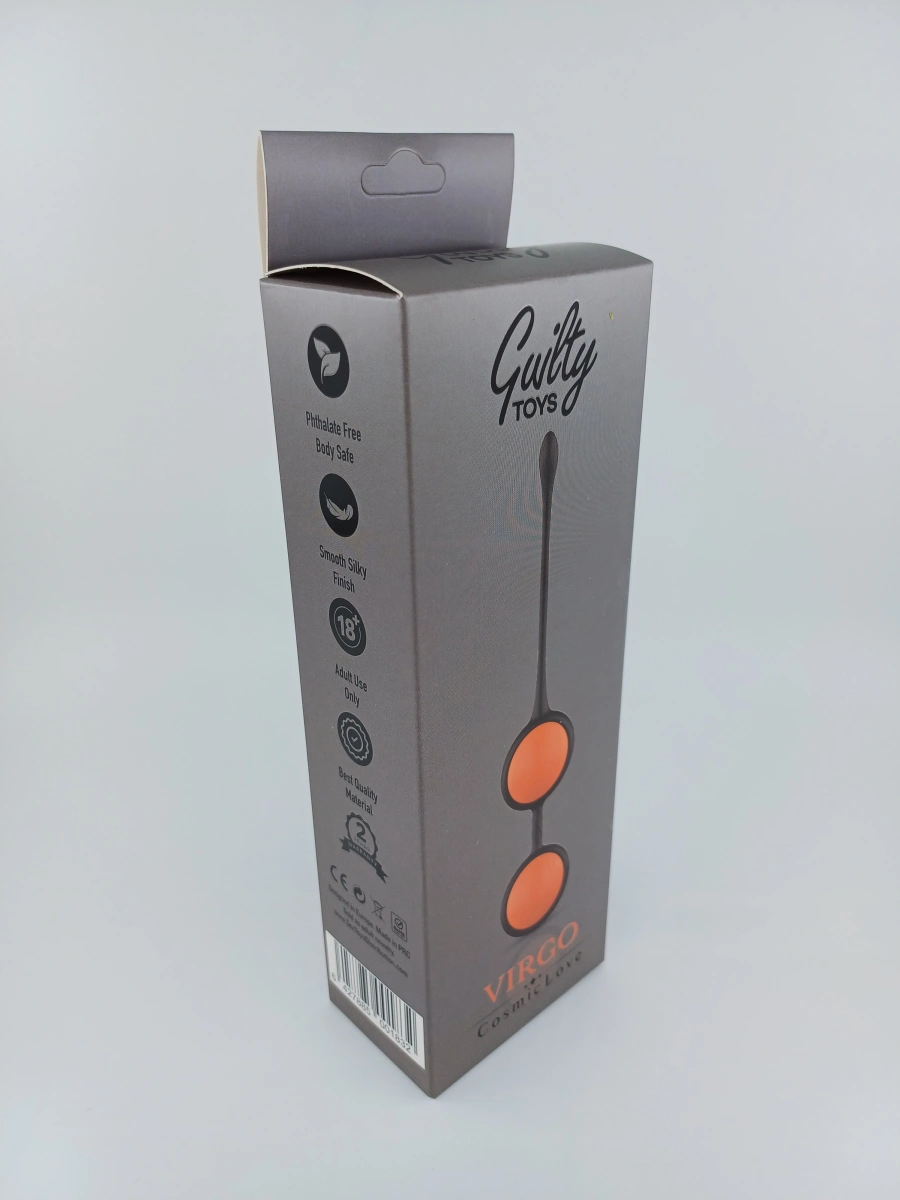 Bile Vaginale Virgo, ABS, Portocaliu/Negru, 20 cm, Guilty Toys, Cosmic Love, #2, Erotic24.ro