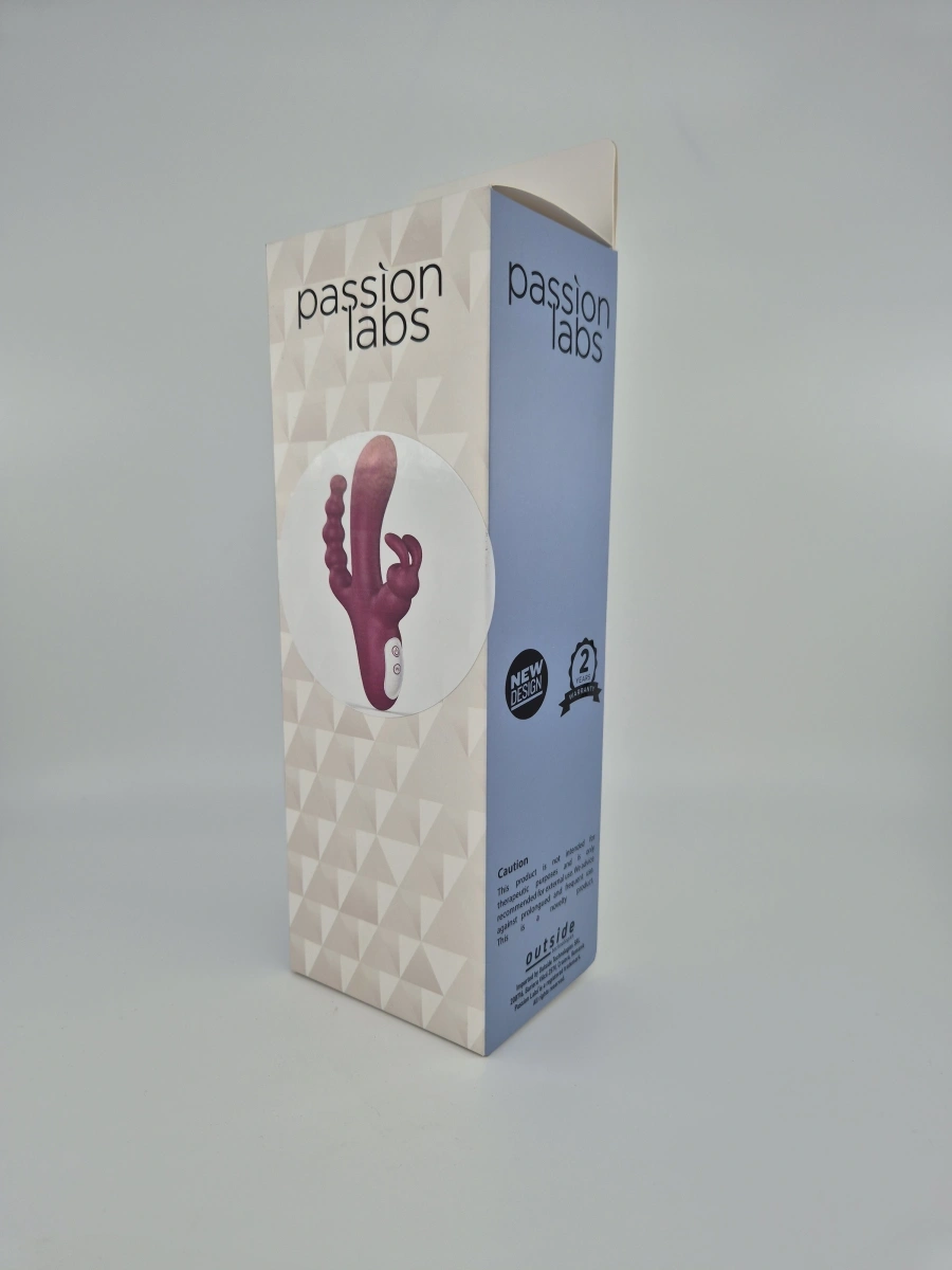 Vibrator Trio, 9 Moduri Vibratii, Silicon, USB, Rosu, 21.6 cm, Passion Labs, #6, Erotic24.ro