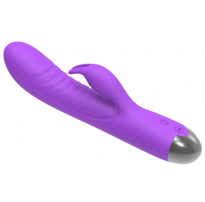 Vibrator Daisy, 10 Moduri Vibratii, Triggering, Silicon, USB, Mov, 21 cm, Mokko Toys, Good Vibes, #7, Erotic24.ro