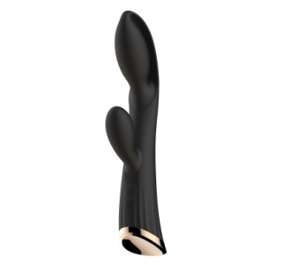 Vibrator Iepuras India, 9 Moduri Vibratii, Functie Incalzire, Silicon, USB, Negru, 20.3 cm,  Guilty Toys, Glamour