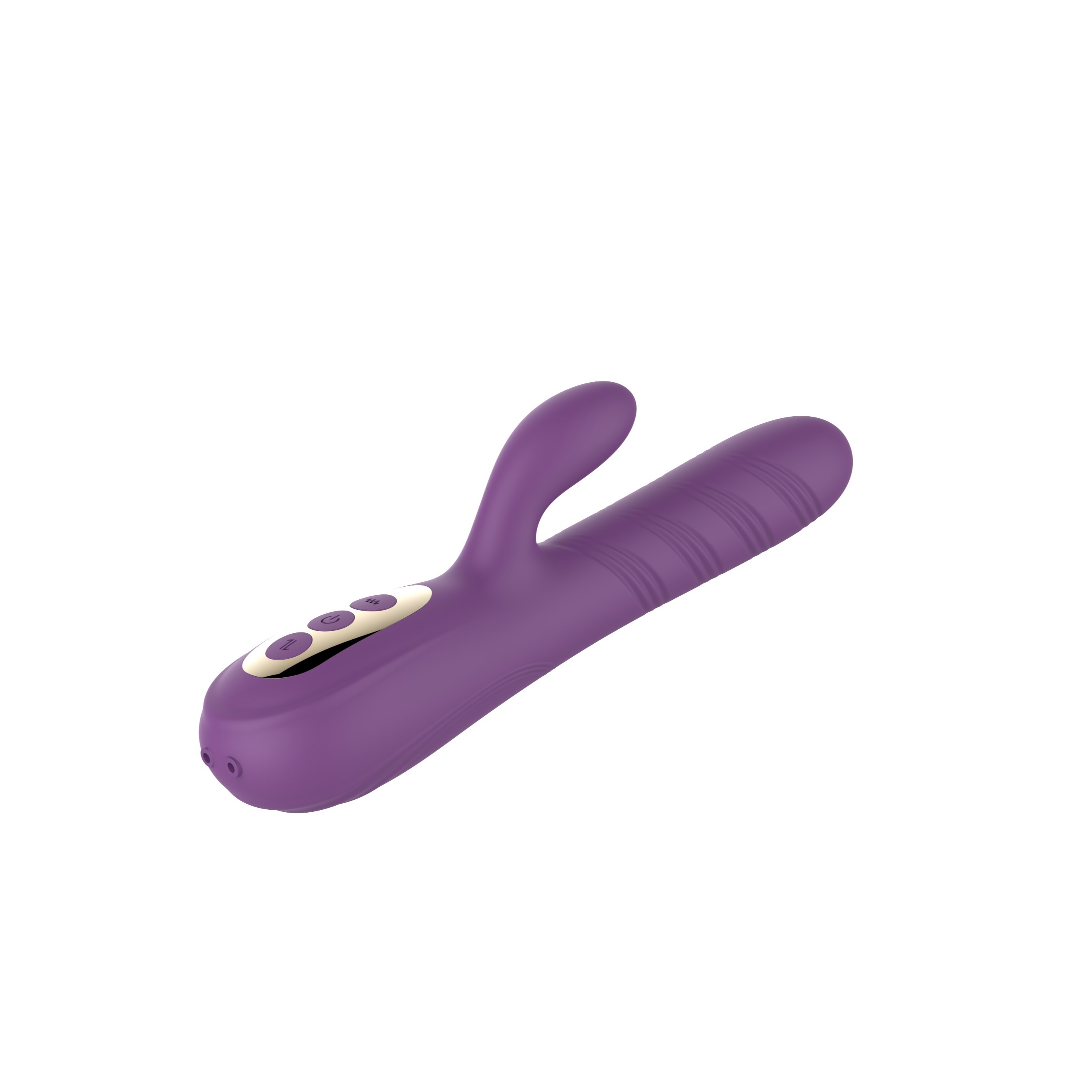 Vibrator Iepuras Lizzie, Vibrating&Twisting, 10+4 Moduri Stimulatoare, Silicon, USB Magnetic, Violet, 24 cm, Mokko Toys, Good Vibes, #7, Erotic24.ro