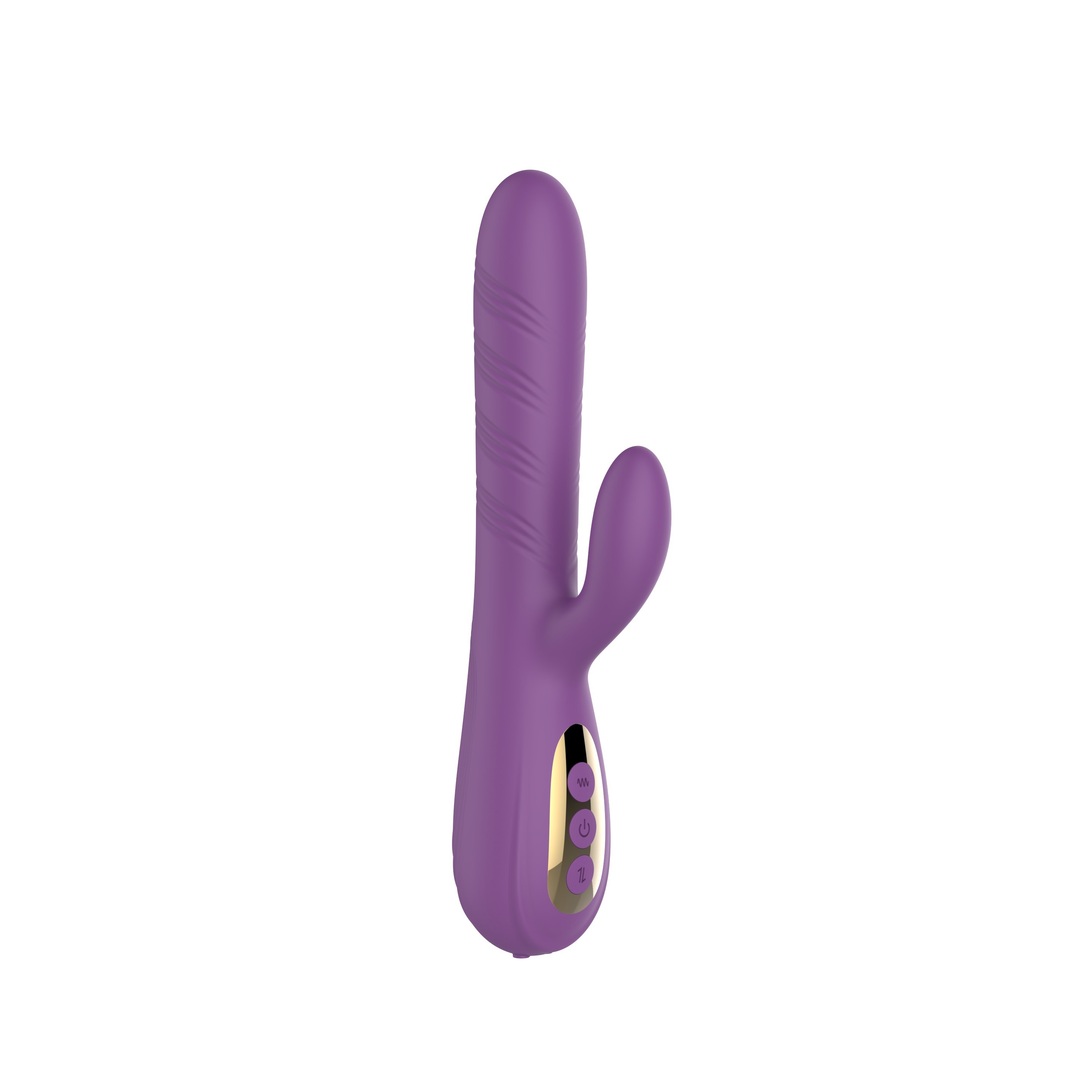 Vibrator Iepuras Lizzie, Vibrating&Twisting, 10+4 Moduri Stimulatoare, Silicon, USB Magnetic, Violet, 24 cm, Mokko Toys, Good Vibes, #3, Erotic24.ro