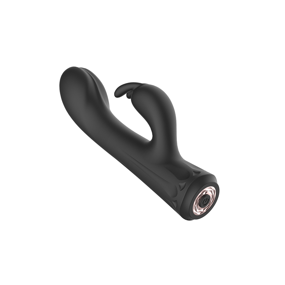 Vibrator Iepuras Lucia, 10 Moduri Vibratii, Silicon, USB, Negru, 15.8 cm, Passion Labs, Mystery, #3, Erotic24.ro