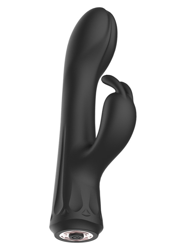 Vibrator Iepuras Lucia, 10 Moduri Vibratii, Silicon, USB, Negru, 15.8 cm, Passion Labs, Mystery, #2, Erotic24.ro