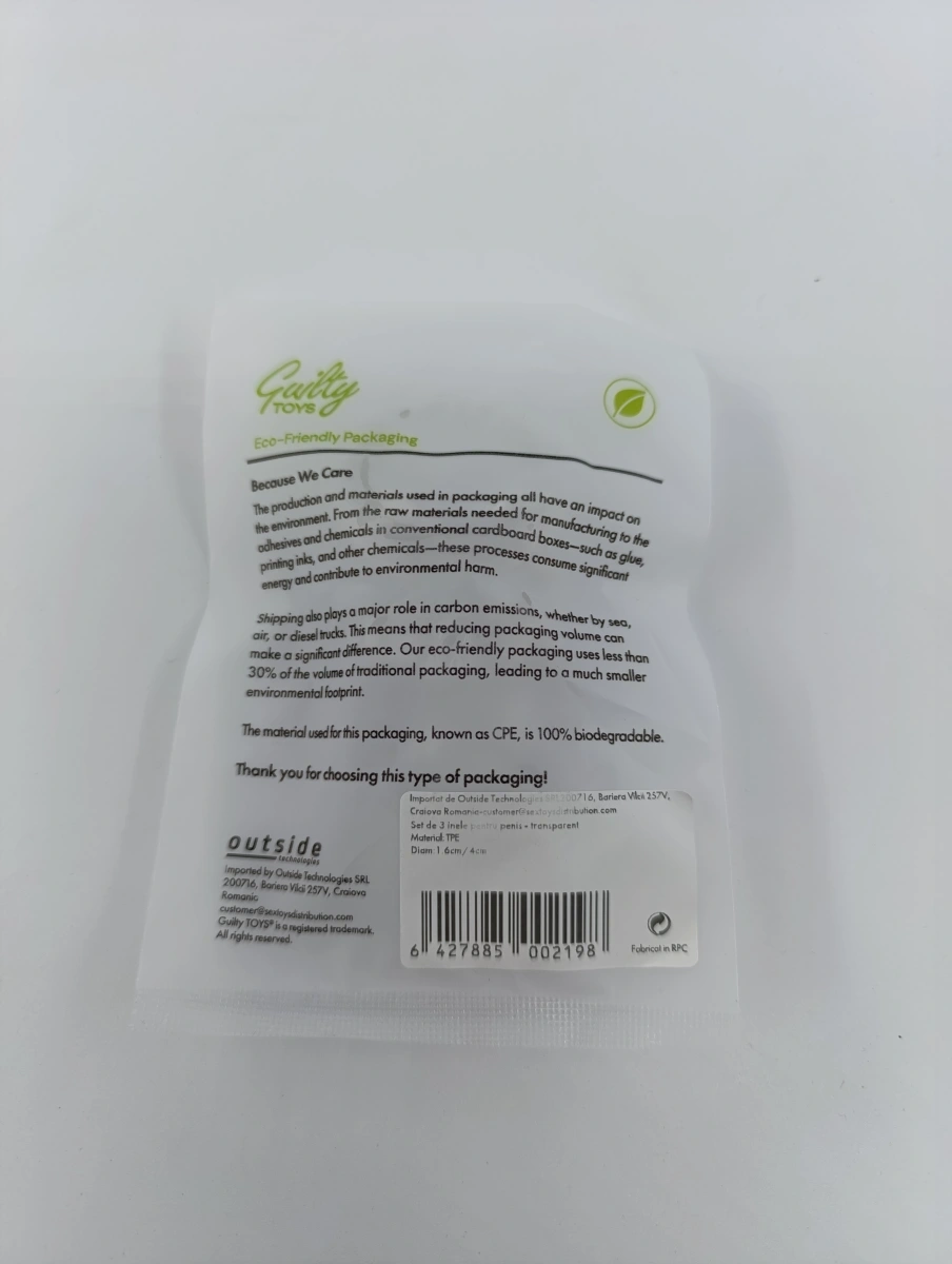 Set 3 Inele Erectie Trio Rings, TPE, Transparent, Guilty Toys, #2, Erotic24.ro