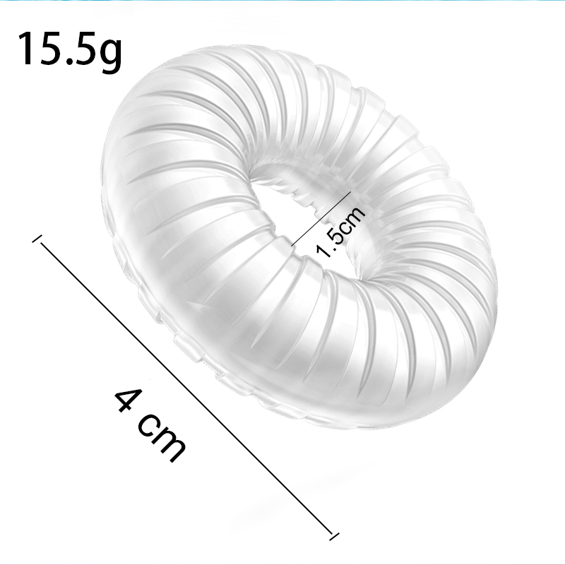 Inel Penis Be Strong no.1, TPE, Transparent, Guilty Toys, Mighty Warrior, #4, Erotic24.ro