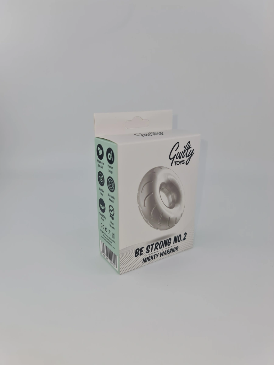 Inel Penis Be Strong no.2, TPE, Transparent, Guilty Toys, Mighty Warrior, #6, Erotic24.ro