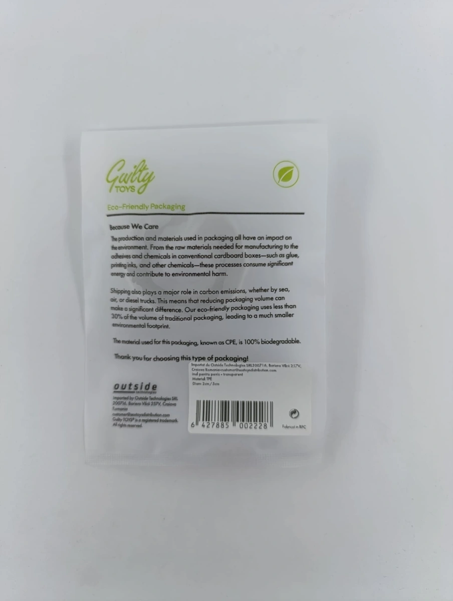 Inel Penis Be Strong no.3, TPE, Transparent, Guilty Toys, #3, Erotic24.ro