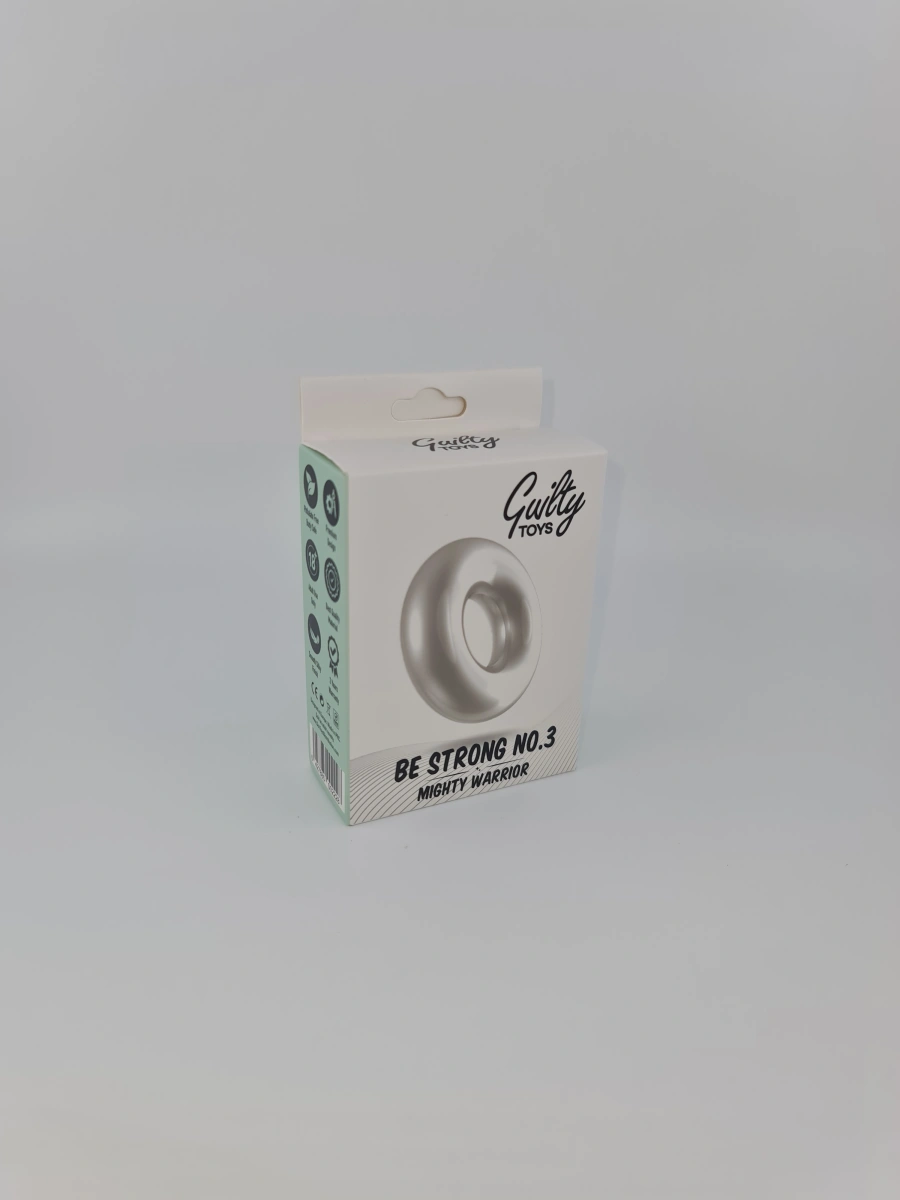 Inel Penis Be Strong no.3, TPE, Transparent, Guilty Toys, Mighty Warrior, #3, Erotic24.ro