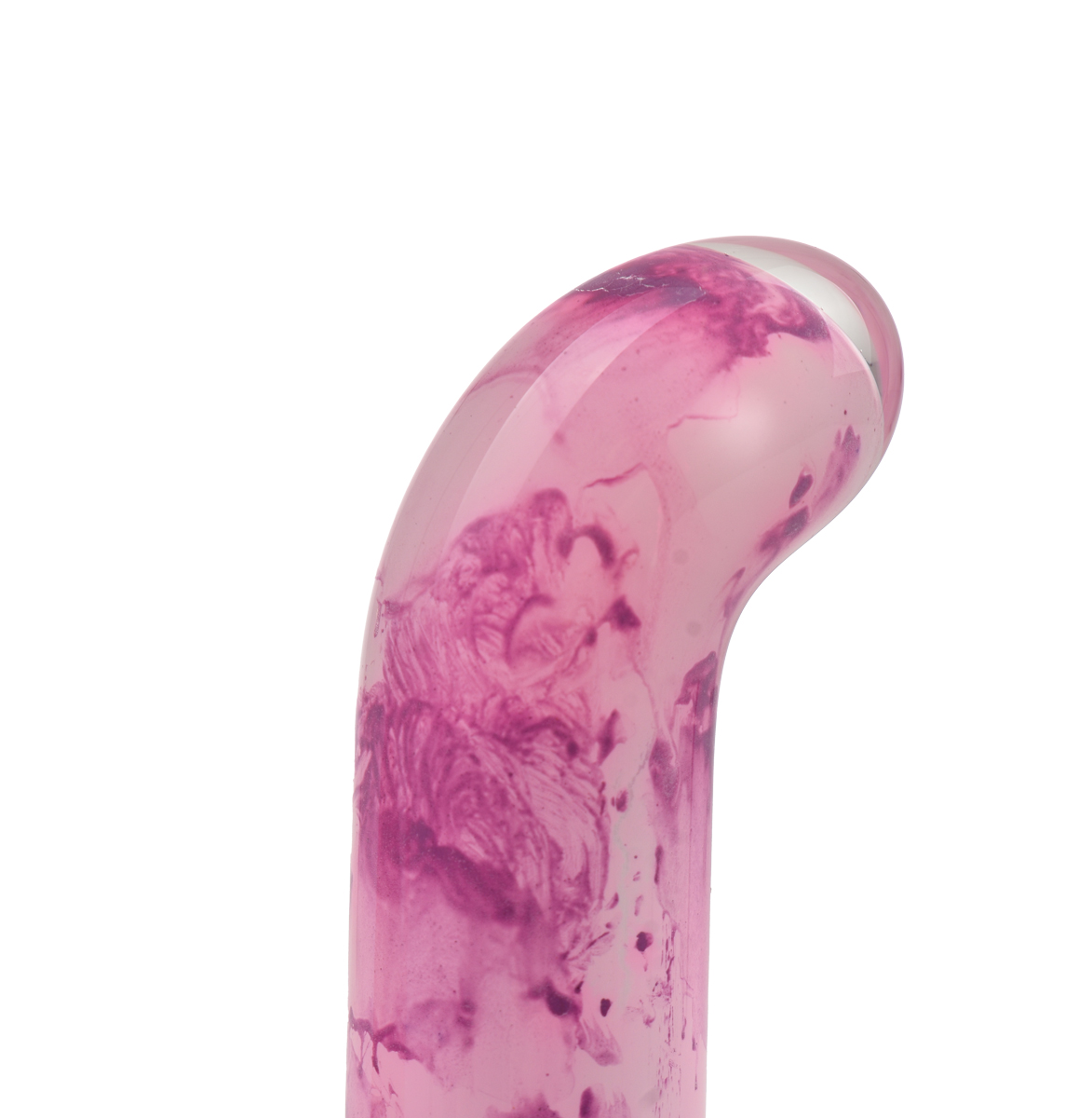 Vibrator Marble Vibe, 10 Moduri Vibratii, Sticla, USB Magnetic, Alb/Roz, 9 cm, Guilty Toys, Glamour, #4, Erotic24.ro