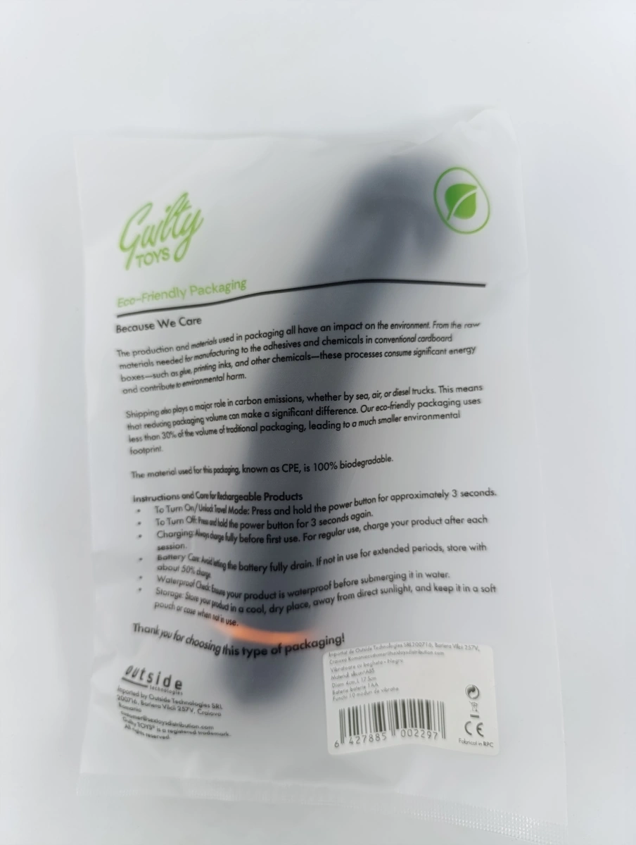 Vibrator Ness, 20 Moduri Vibratii, Silicon, Negru, 17 cm, Guilty Toys, #7, Erotic24.ro