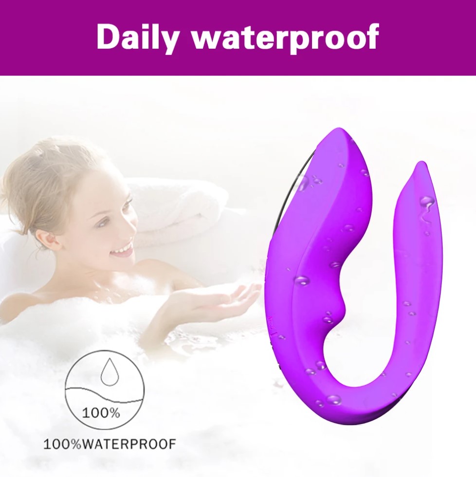 Vibrator Cuplu Athena, 12 Moduri Vibratii, Remote Control, Silicon, USB Magnetic, Mov, Mokko Toys, Simply Fun, #5, Erotic24.ro